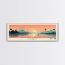 Lake Wilson, Hawaii Panoramic Wall Art Framed Canvas Print, Midcentury Modern, Pop Art, Home Decor, Travel Poster, Living Room Art