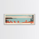 Lake Winnebago, Wisconsin Panoramic Wall Art Framed Canvas Print, Midcentury Modern, Pop Art, Home Decor, Travel Poster, Living Room Art