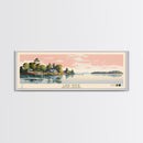 Lake Wylie, South Carolina Panoramic Wall Art Framed Canvas Print, Midcentury Modern, Pop Art, Home Decor, Travel Poster, Living Room Art