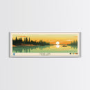 Lakes Cedar, Manitoba Panoramic Wall Art Framed Canvas Print, Midcentury Modern, Pop Art, Home Decor, Travel Poster, Living Room Art