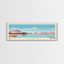 Lyman Reservoir, Arizona Panoramic Wall Art Framed Canvas Print, Midcentury Modern, Pop Art, Home Decor, Travel Poster, Bedroom Art