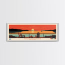 Manasquan Reservoir, New Jersey Panoramic Wall Art Framed Canvas Print, Midcentury Modern, Pop Art, Home Decor, Travel Poster, Living Room Art