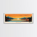 Melville Lake, New Brunswick Panoramic Wall Art Framed Canvas Print, Midcentury Modern, Pop Art, Home Decor, Travel Poster, Bedroom Art