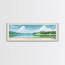 Mosquito Reservoir, Ohio Framed Canvas Print, Panoramic Wall Art, Midcentury Modern, Pop Art, Home Decor, Travel Poster, Living Room Art