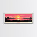 Navajo Lake, New Mexico Framed Canvas Print, Panoramic Wall Art, Midcentury Modern, Pop Art, Home Decor, Travel Poster, Living Room Art