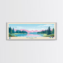 Niglaktak Lake, Alaska Framed Canvas Print, Panoramic Wall Art, Midcentury Modern, Pop Art, Home Decor, Travel Poster, Bedroom Art