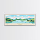 Norris Lake, Tennessee Framed Canvas Print, Panoramic Wall Art, Midcentury Modern, Pop Art, Home Decor, Travel Poster, Living Room Art