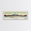 Otis Reservoir, Massachusetts Framed Canvas Print, Panoramic Wall Art, Midcentury Modern, Pop Art, Home Decor, Travel Poster, Living Room Art