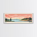 Panguitch Lake, Utah Framed Canvas Print, Panoramic Wall Art, Midcentury Modern, Pop Art, Home Decor, Travel Poster, Bedroom Art