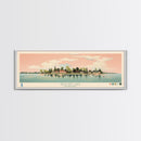 Pelican Lake, Manitoba Framed Canvas Print, Panoramic Wall Art, Midcentury Modern, Pop Art, Home Decor, Travel Poster, Bedroom Art