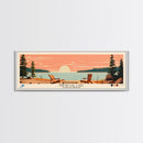 Primrose Lake, Saskatchewan Framed Canvas Print, Home Decor, Midcentury Modern, Panoramic Travel Poster, Pop Art, Wall Art