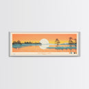 Rathbun Lake, Iowa Framed Canvas Print, Home Decor, Midcentury Modern, Panoramic Wall Art, Travel Poster, Pop Art