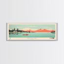 Redfish Lake, Idaho Framed Canvas Print, Panoramic Wall Art, Midcentury Modern Decor, Living Room Art, Pop Art, Travel Poster