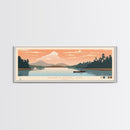 Richard B. Russell Lake, Georgia Framed Canvas Print, Panoramic Travel Poster, Midcentury Modern Art, Living Room Decor, Pop Art, Wall Art