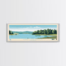 Robert S. Kerr Reservoir, Oklahoma Framed Canvas Print, Panoramic Wall Art, Midcentury Modern Decor, Home Decoration, Pop Art, Travel Poster