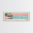 Salton Sea, California Framed Canvas Print, Panoramic Wall Art, Midcentury Modern Decor, Home Decoration, Pop Art, Travel Poster