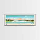 Sandy Lake, Alaska Framed Canvas Print, Panoramic Travel Poster, Midcentury Modern Art, Living Room Decor, Pop Art, Wall Art