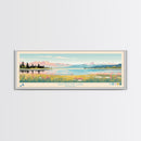 Shoshone Lake, Wyoming Framed Canvas Print, Panoramic Wall Art, Midcentury Modern Decor, Pop Art, Bedroom Decoration, Travel Poster