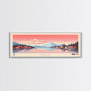 Silver Lake, California Framed Canvas Print, Panoramic Travel Poster, Midcentury Modern Art, Wall Art, Pop Art, Living Room Decoration