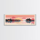 Smithville Lake, Missouri Framed Canvas Print, Lake House Art, Midcentury Modern Decor, Pop Art, Travel Poster, Living Room Wall Art