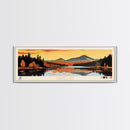 Squam Lake, New Hampshire Framed Canvas Print, Lake House Art, Midcentury Modern Decor, Pop Art, Travel Poster, Living Room Wall Art
