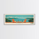 Table Rock Lake, Missouri Framed Canvas Print, Lake House Art, Midcentury Modern Decor, Pop Art, Travel Poster, Living Room Wall Art