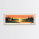 Tathlina Lake, Northwest Territories Framed Canvas Print, Lake House Art, Midcentury Modern Decor, Pop Art, Travel Poster, Wall Art