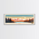 Tazlina Lake, Alaska Framed Canvas Print, Lake House Decor, Midcentury Modern Art, Pop Art, Travel Poster, Living Room Wall Art