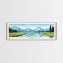 Tioga Lake, California Framed Canvas Print, Lake House Art, Midcentury Modern Decor, Pop Art, Travel Poster, Bedroom Wall Art