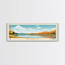 Turkeyfoot Lake, Ohio Framed Canvas Print, Lake House Art, Midcentury Modern Decor, Pop Art, Travel Poster, Bedroom Wall Art