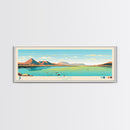 Utah Lake, Utah Framed Canvas Print, Panoramic Lake House Decor, Midcentury Modern Art, Pop Art, Travel Poster, Bedroom Wall Art