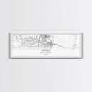 Panoramic Mobile City Map, Alabama Art, Map Print, Minimalist Wall Art, Canvas Art, Housewarming Gift, Street Map Art, Closing Gift