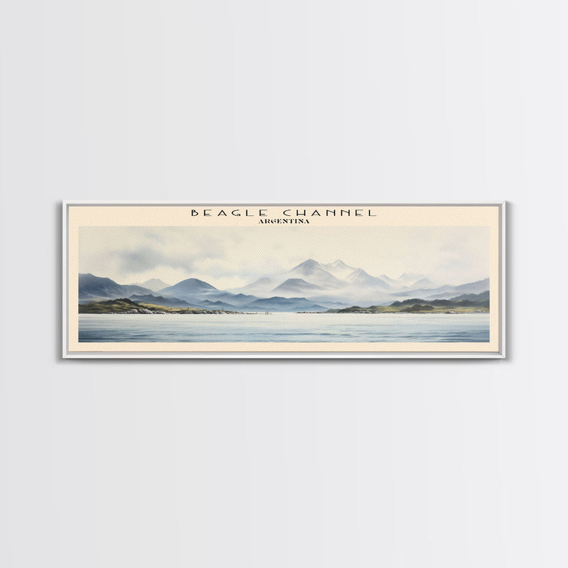 Beagle Channel Travel Poster Print, Framed Canvas Print, COUNTRY Travel Art, Wood Framed Art, Wall Hanging, Home Decor