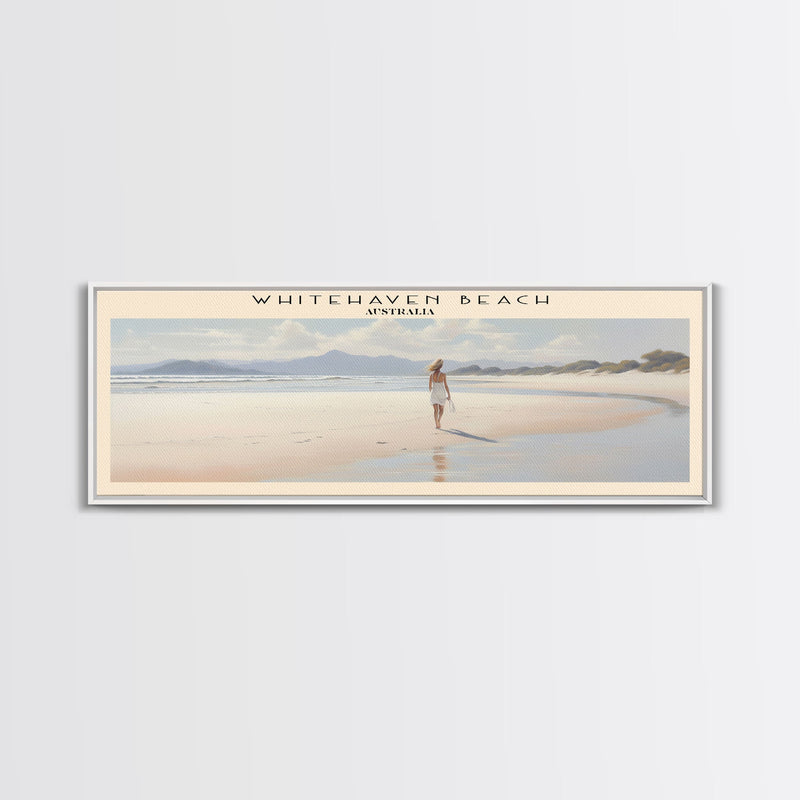 Whitehaven Beach Travel Poster Print, Framed Canvas Print, COUNTRY Travel Art, Wood Framed Art, Wall Hanging, Home Decor