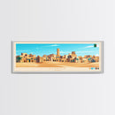 Biskra, Algeria Panoramic Travel Poster Canvas Print, Biskra, Algeria Painting, Algeria Art, Biskra Travel Art, Guest Room Painting