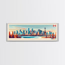 Calgary, Canada Panoramic Travel Poster Canvas Print, Calgary, Canada Painting, Canada Art, Calgary Travel Art, Living Room Painting