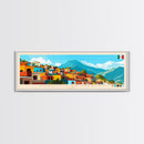 Cuautitlan Izcalli, Mexico Panoramic Travel Poster Canvas Print, Cuautitlan Izcalli, Mexico Painting, Mexico Art, Cuautitlan Izcalli Panoramic Travel Art, Travel Painting