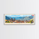 Cusco, Peru Travel Poster Panoramic Canvas Print, Cusco, Peru Painting, Peru Art, Cusco Travel Art, Guest Room Painting