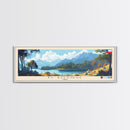 El Bosque, Chile Panoramic Travel Poster Canvas Print, El Bosque, Chile Painting, Chile Art, El Bosque Travel Art, Guest Room Painting