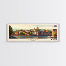 Panoramic Travel Poster Exeter, England Canvas Print, Exeter, England Painting, England Art, Exeter Travel Art, Guest Room Painting