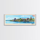 Kingston, Canada Panoramic Travel Poster Canvas Print, Kingston, Canada Painting, Canada Art, Kingston Travel Art, Living Room Painting