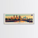 Melbourne, Australia Panoramic Travel Poster Canvas Print, Melbourne, Australia Painting, Australia Art, Melbourne Travel Art, Living Room Painting