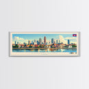Phnom Penh, Cambodia Panoramic Travel Poster Canvas Print, Phnom Penh, Cambodia Painting, Cambodia Art, Phnom Penh Travel Art, Guest Room Painting