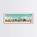 Sao Paulo, Brazil Panoramic Travel Poster Canvas Print, Sao Paulo, Brazil Painting, Brazil Art, Sao Paulo Panoramic Travel Art, Travel Painting