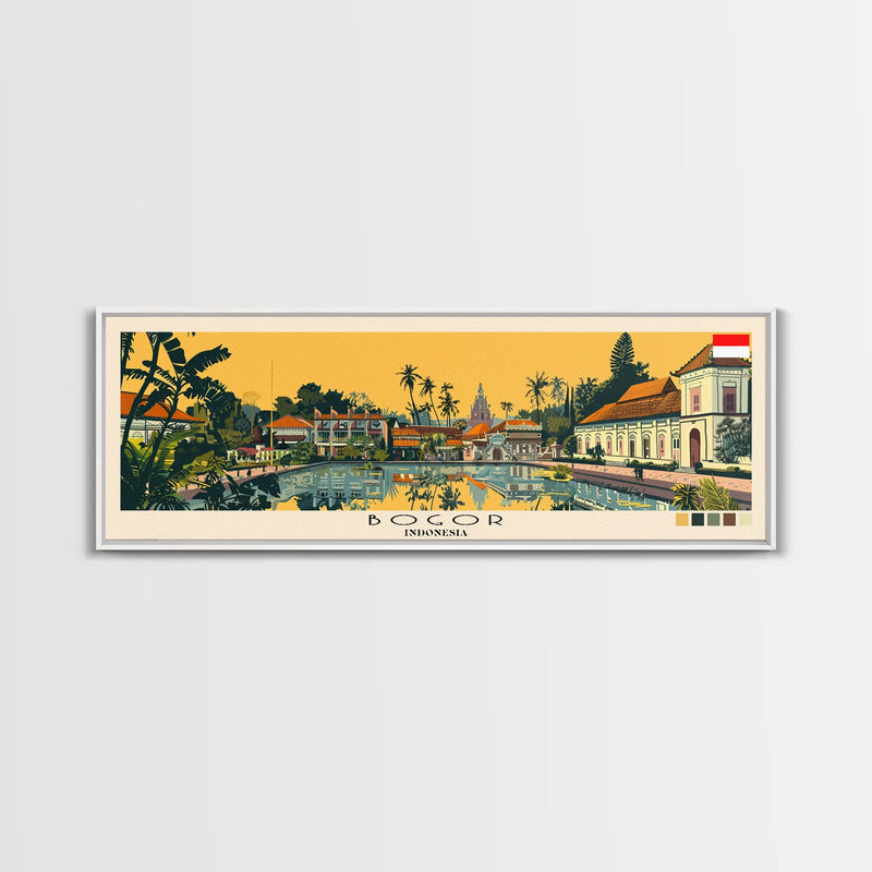 Bogor, Indonesia Panoramic Canvas Print, Bogor, Indonesia Painting, Indonesia Art, Bogor Travel Poster, Travel Art, Vacation Gift