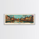 Nottingham, England Panoramic Canvas Print, Nottingham, England Painting, England Art, Nottingham Travel Poster, Travel Art, Living Room Painting