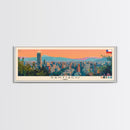 Santiago, Chile Panoramic Canvas Print, Santiago, Chile Painting, Chile Art, Santiago Travel Poster, Travel Art, Vacation Gift