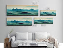 Emerald Green Rolling Hills and Mountains, Landscape Art, Ready To Hang Canvas Print, Framed Wall Art