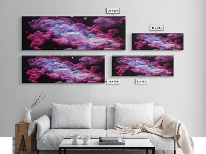 Beautiful Universe Space Art, Galaxy Print, Bubblegum Pink Art, Framed Canvas Print, Framed Wall Art