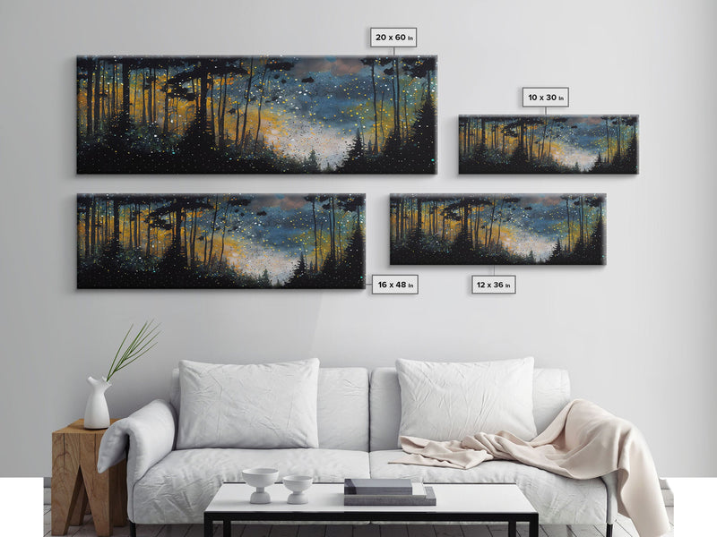 Wondrous Pine Tree Forest Wall Art, Framed Canvas Print, Original Oil Painting Canvas Print, Framed Wall Decor, Wood Frame Art